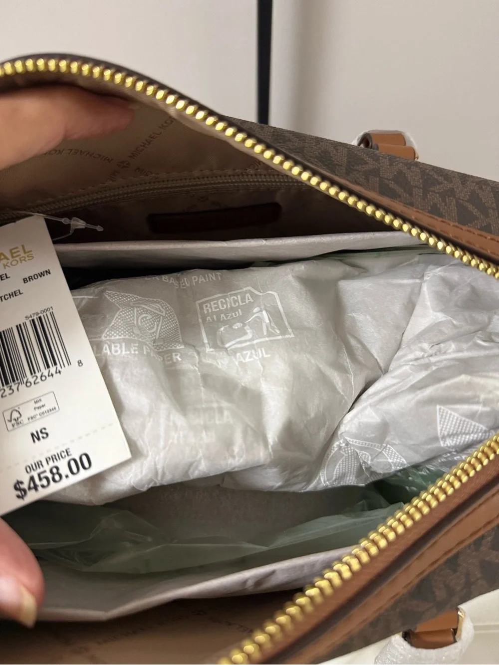 NWT!! Michael Kors Brown/Chestnut Signature Logo Bowling Bag